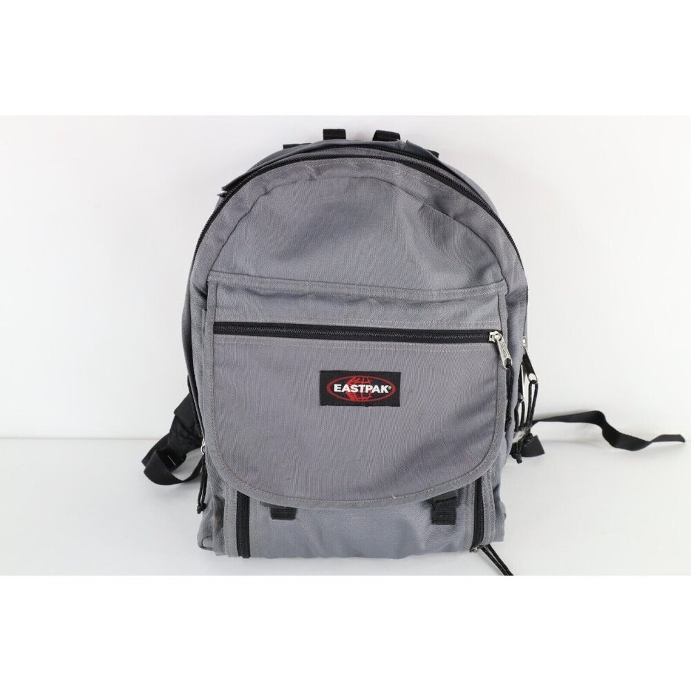 Vintage 90s Eastpak Distressed Spell Out Multipocket Backpack Book Bag Carry On